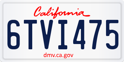 CA license plate 6TVI475