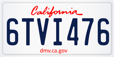 CA license plate 6TVI476
