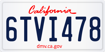 CA license plate 6TVI478