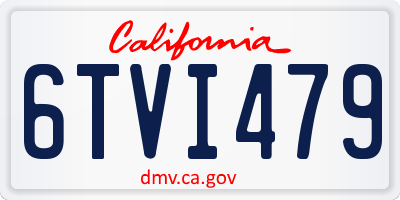 CA license plate 6TVI479