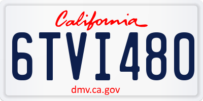 CA license plate 6TVI480