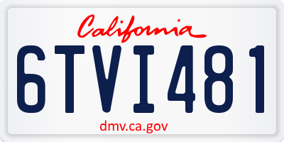 CA license plate 6TVI481