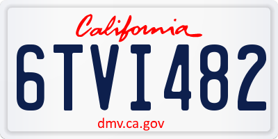 CA license plate 6TVI482