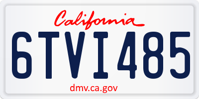 CA license plate 6TVI485