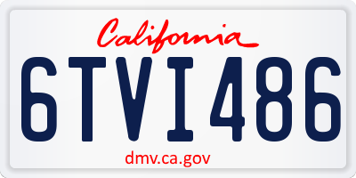 CA license plate 6TVI486
