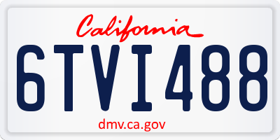 CA license plate 6TVI488