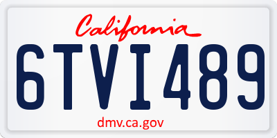 CA license plate 6TVI489