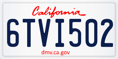 CA license plate 6TVI502