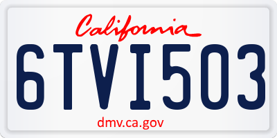CA license plate 6TVI503