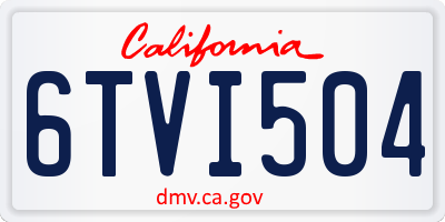 CA license plate 6TVI504