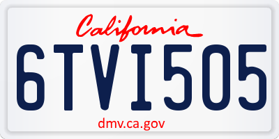 CA license plate 6TVI505