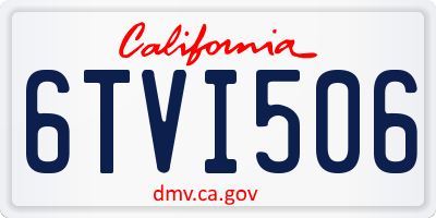 CA license plate 6TVI506