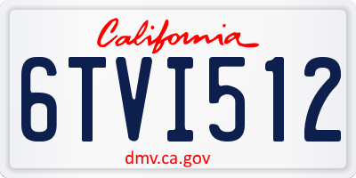 CA license plate 6TVI512