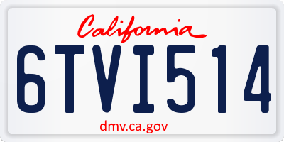 CA license plate 6TVI514