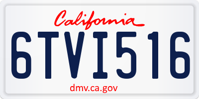 CA license plate 6TVI516