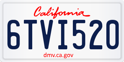 CA license plate 6TVI520