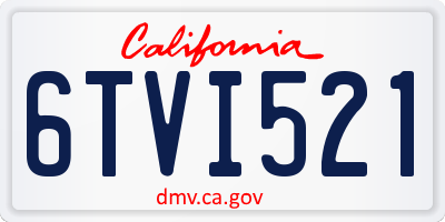 CA license plate 6TVI521