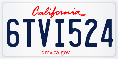 CA license plate 6TVI524
