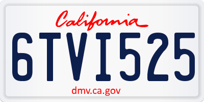 CA license plate 6TVI525