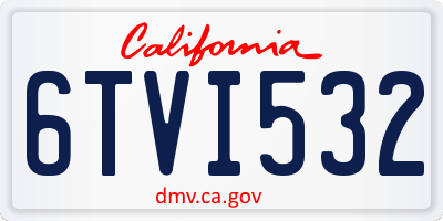 CA license plate 6TVI532