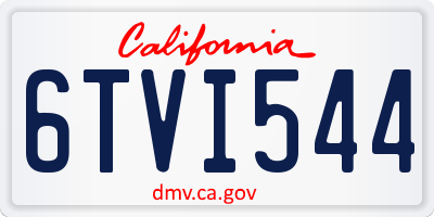 CA license plate 6TVI544