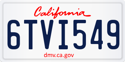 CA license plate 6TVI549