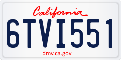 CA license plate 6TVI551