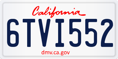 CA license plate 6TVI552