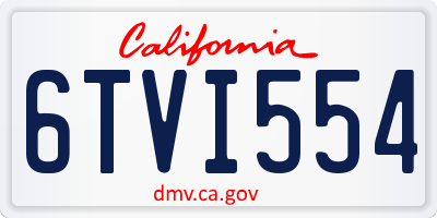 CA license plate 6TVI554