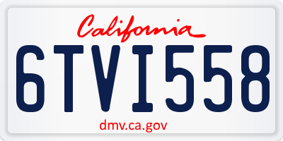 CA license plate 6TVI558
