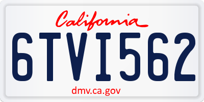 CA license plate 6TVI562