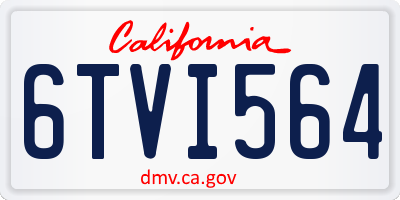 CA license plate 6TVI564