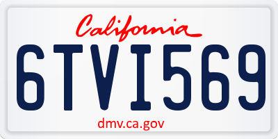 CA license plate 6TVI569