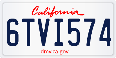 CA license plate 6TVI574
