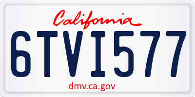 CA license plate 6TVI577