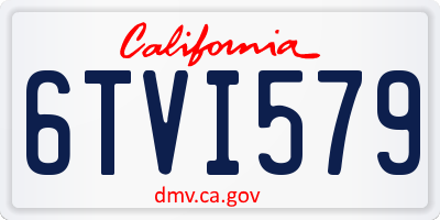 CA license plate 6TVI579