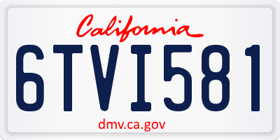 CA license plate 6TVI581