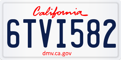 CA license plate 6TVI582