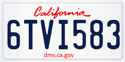 CA license plate 6TVI583