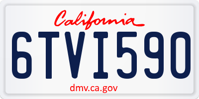 CA license plate 6TVI590