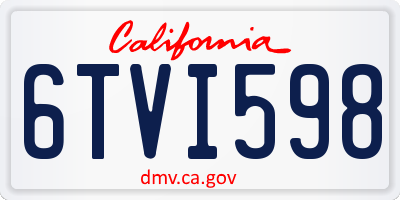 CA license plate 6TVI598