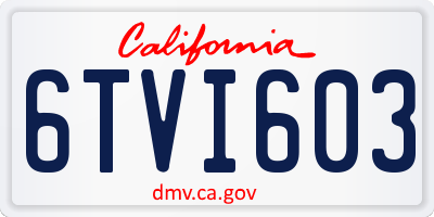 CA license plate 6TVI603