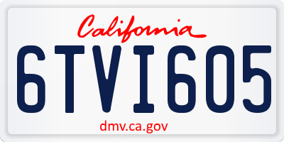 CA license plate 6TVI605