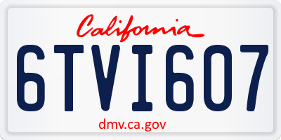 CA license plate 6TVI607