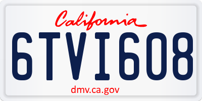 CA license plate 6TVI608