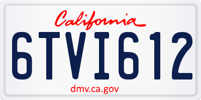 CA license plate 6TVI612