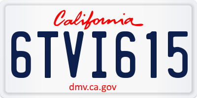 CA license plate 6TVI615