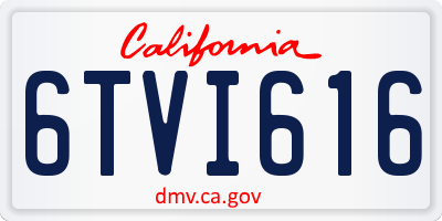 CA license plate 6TVI616