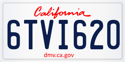CA license plate 6TVI620