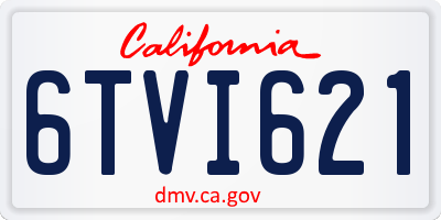 CA license plate 6TVI621